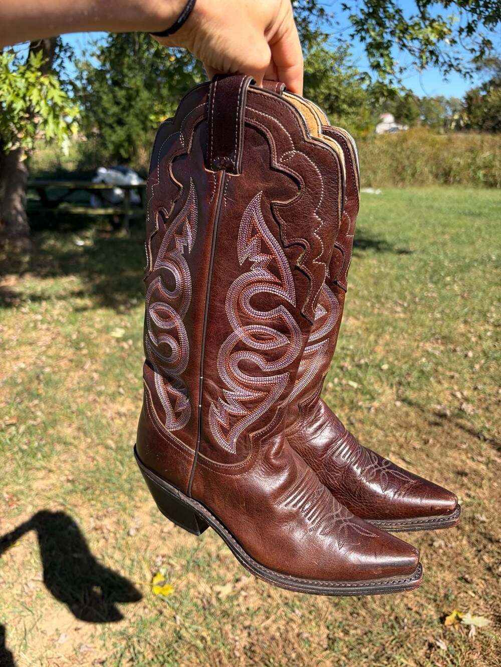 Vintage Justin L4330 Women’s 6.5 B Brown Leather Western Cowboy Boots Y2K